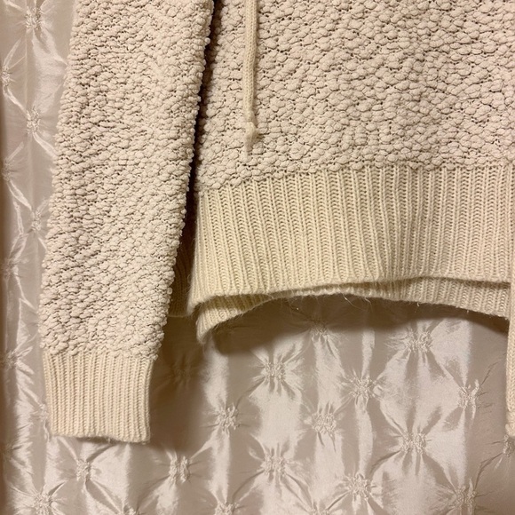 Young Fabulous & Broke Cream Beige Popcorn Knit Hoodie Sweater Hooded YFB - Picture 5 of 12